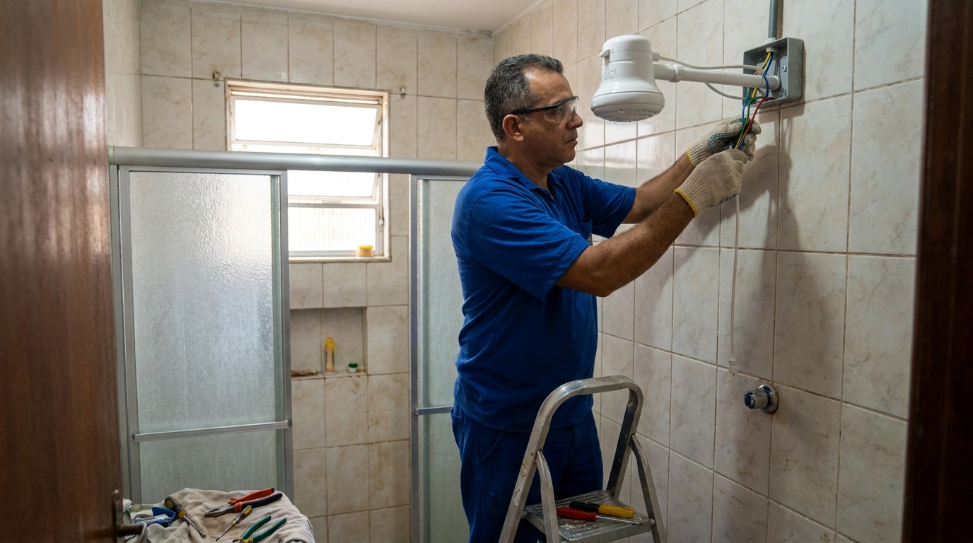 Substituição de Chuveiro Antigo em São Luís‑MA